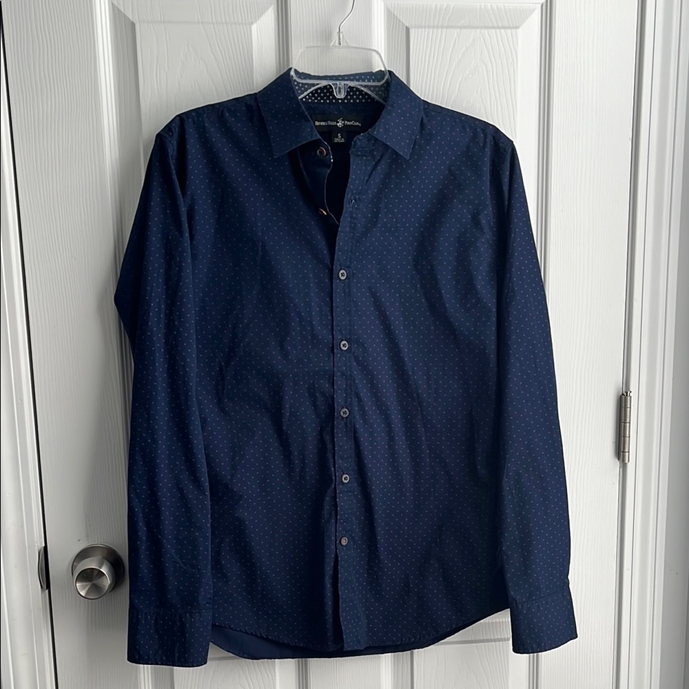 Men's Navy Blue Dress Shirt Size Small